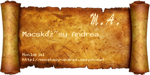 Macskásy Andrea névjegykártya