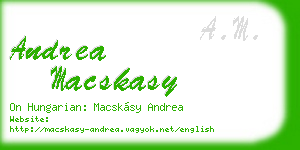 andrea macskasy business card